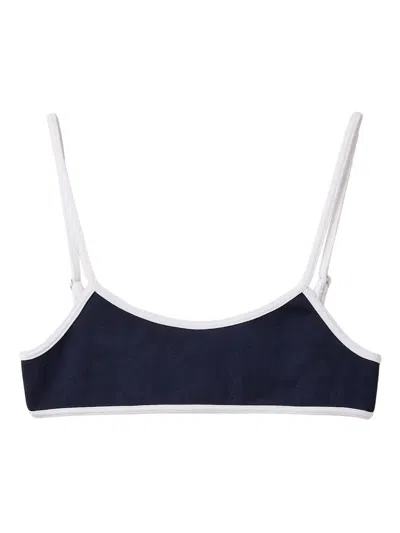 Miu Miu Technical Knit Swimsuit In Blue