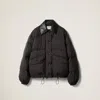 Miu Miu Women Nylon Down Jacket In Black