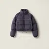 Miu Miu Padded Piped-trim Jacket In Blue