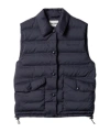 Miu Miu Technical Pongé Down Vest In Blue