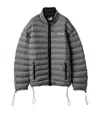 Miu Miu Lightweight Puffer Jacket Drawstring Features In Gray