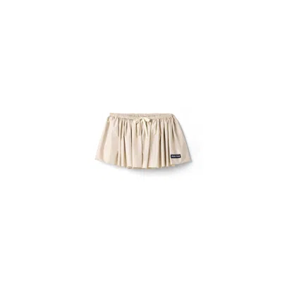 Miu Miu Technical Pongé Miniskirt In Blue