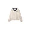 Miu Miu Technical Pongé Sweatshirt In Neutral