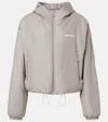 Miu Miu Technical Pongee Puffer Jacket In Grey