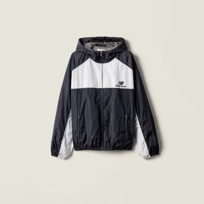 Miu Miu Technical Poplin Hoodie Jacket In Multi