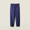 Miu Miu Technical Poplin Joggers In Blue