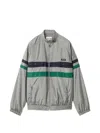 Miu Miu Striped Jacket Front Pockets Elasticated Cuffs In Gray