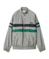 Miu Miu Striped Jacket Front Pockets Elasticated Cuffs In Gray