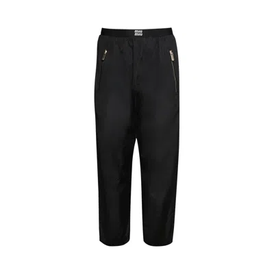 Pre-owned Miu Miu Technical Silk Joggers 'black' | Women's Size 42