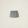 Miu Miu Technical Silk Miniskirt In Lead Gray