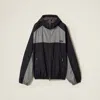 Miu Miu Recycled Nylon Windbreaker Jacket In Blue/lead Gray