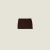 Miu Miu Technical Yarn Miniskirt In Dark Brown/white