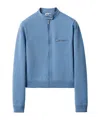 Miu Miu Technical Yarn Zipper Cardigan In Sapphire Blue