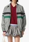Miu Miu Technical Zip-up Jacket In Gray