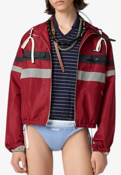 Miu Miu Technical Zip-up Jacket In Red