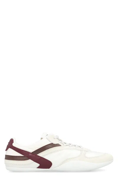 Miu Miu Techno Fabric And Leather Sneakers In White