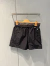 Miu Miu Technology Silk Shorts In Blue