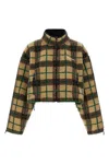 Miu Miu Teddy Check Cropped Sweatshirt In Multi