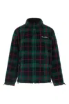 Miu Miu Teddy Check Sweatshirt In Green