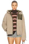 Miu Miu Beige And Green Wool Blouson Jacket In Black