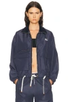 Miu Miu Technical Canvas Jacket In Blue