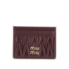 Miu Miu Bordeaux Lamb Leather Cardholder In Burgundy