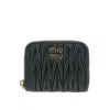 Miu Miu Telassé Nappa Leather Coin Purse In Black
