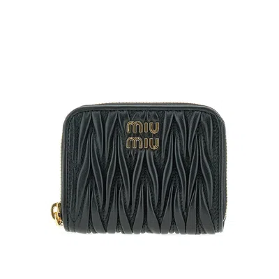 Miu Miu Telassé Nappa Leather Coin Purse In Black