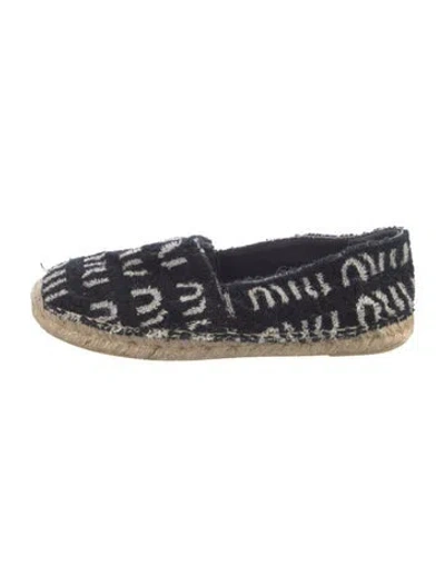 Pre-owned Miu Miu Terry Cloth Patterned Espadrilles In Blue