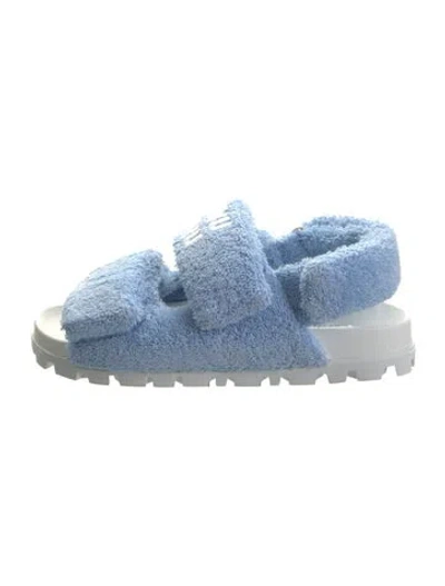Pre-owned Miu Miu Terry Cloth Sandals In Blue