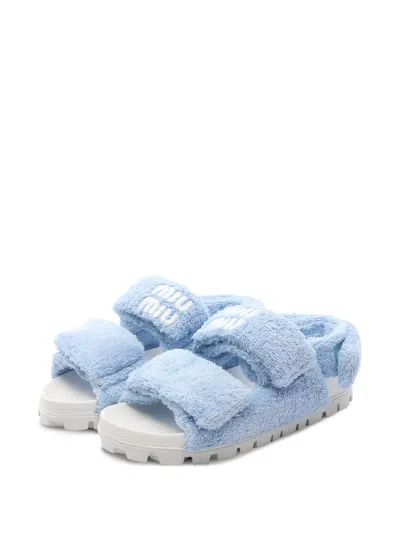 Pre-owned Miu Miu Terry Sandals In Blue