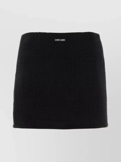 Miu Miu Textured Boucle Mini Skirt In Black