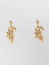 Miu Miu Textured Bow Design Metal Earrings