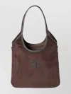 Miu Miu Textured Corduroy Shoulder Bag With Leather Trim In Brown
