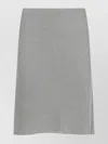 Miu Miu Textured Fabric Skirt Side Slit In Gray