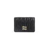 Miu Miu Lamb Leather Wallet Compact Design Gold-toned Hardware