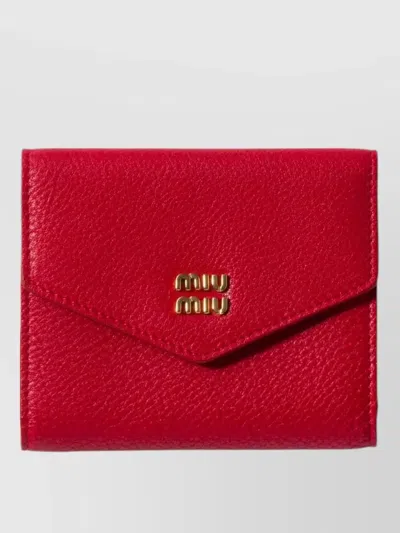 Miu Miu Textured Leather Wallet And Card Holder