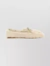 Miu Miu Textured Loafers With Lace Detail And Rubber Sole In Animal Print