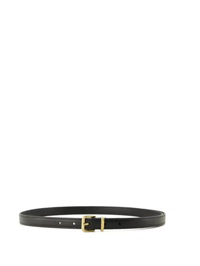 Miu Miu Thin Leather Belt In Black