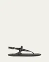 Miu Miu Leather Flat Sandals