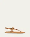 Miu Miu Thong Leather Flat Sandals