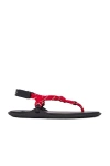 Miu Miu Nastro Cross Rope Grip-strap Sandals In Amaranto