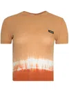 Miu Miu Short Sleeve Top In Brown