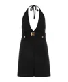 Miu Miu Grain De Poudre Halter Dress In Black
