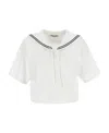 Miu Miu Tie-front Cropped Blouse In White