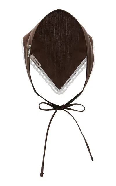 Miu Miu Tie-around Poplin Bandana In Brown