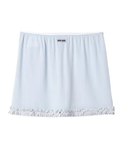 Miu Miu Tie-waist Skirt In Blue