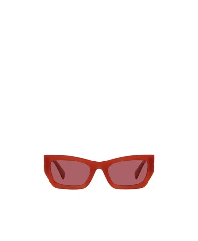 Miu Miu Tinted Rectangle-frame Sunglasses In Pink