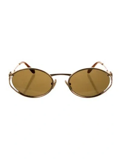 Pre-owned Miu Miu Tinted Sunglasses W/ Tags In Gold