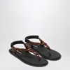 Miu Miu Tobacco-coloured Riviere Sandal In Rope And Leather Women In Brown